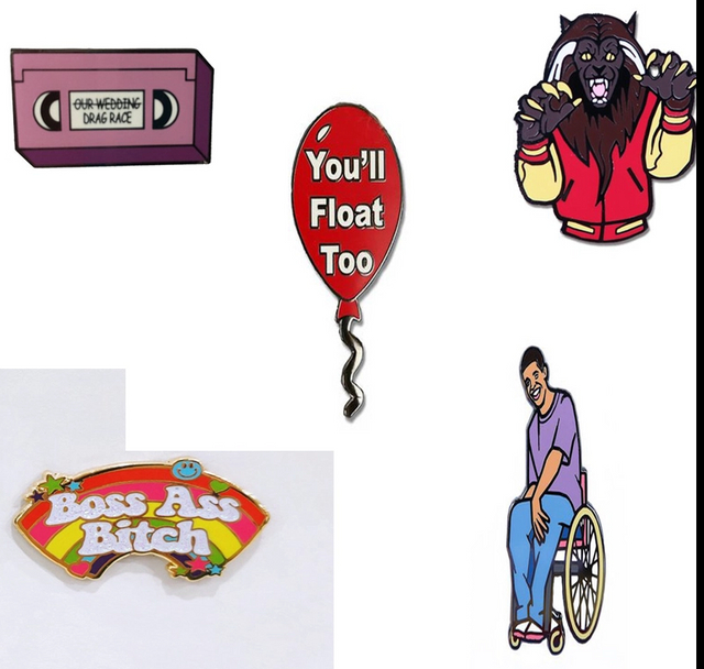 OEM Service Balloon Enamel Pins Custom Your Logo Black Nickle TV Metal Pins NO MOQ