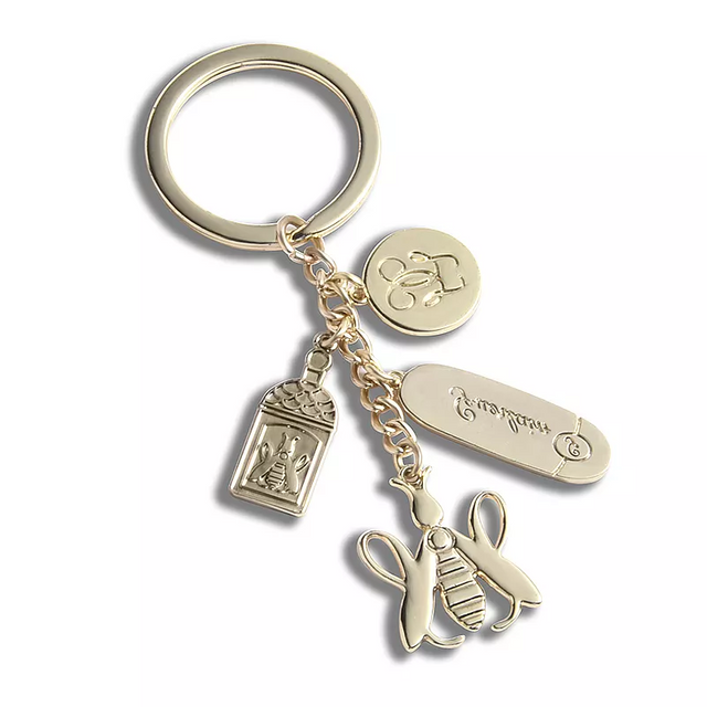 Luxury Keychain Cute Bee Deboss Keychain