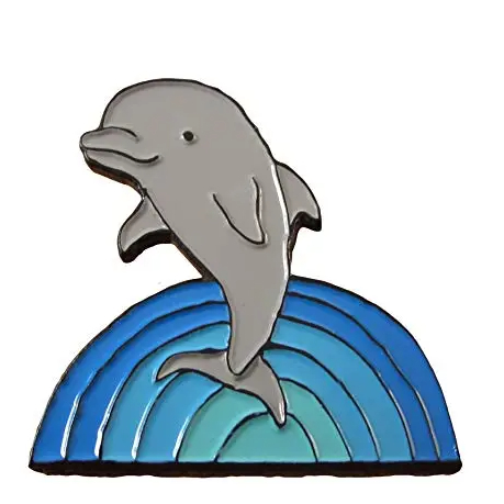 Cute Design Dolphin Enamel Pins Creative Whale Design Pins Stand with Rainbow Lapel Pins No MOQ High Quality Pins