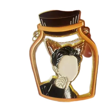 Soft enamel gold plated zinc alloy transparent colors