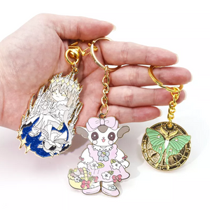 Metal Glitter Enamel Keychains