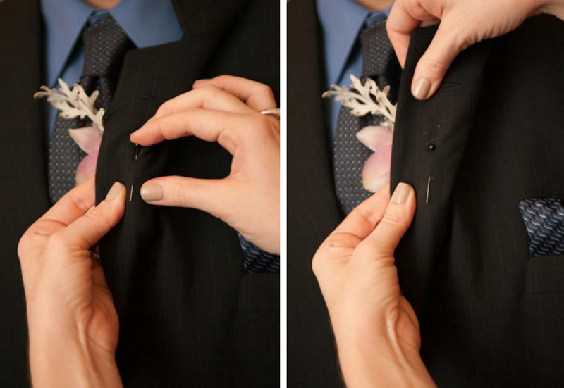 How To Pin Boutonniere on Lapel 2