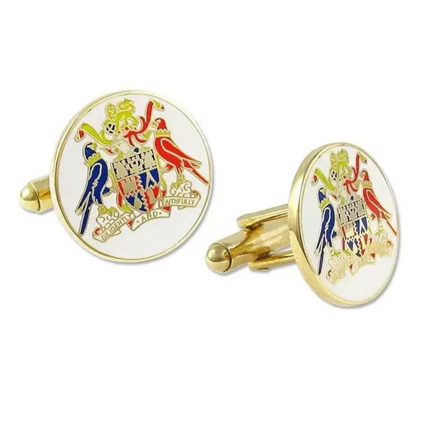 Round Shape Hard Enamel Soft Metal Cufflinks Timeless Accessory