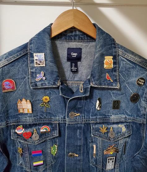 Put Enamel Pins on Jean Jacket
